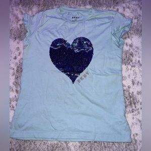 Blue shirt with Blue Sequin Heart